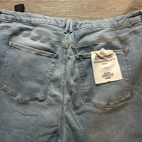 Good American x Zara Cola High Rise Skinny Jeans Light Wash New NWT - Picture 7 of 8